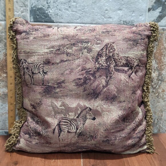 African Animal Scene Cushion Cover Tapestry Stuffed Pillow Decorative - Picture 8 of 11